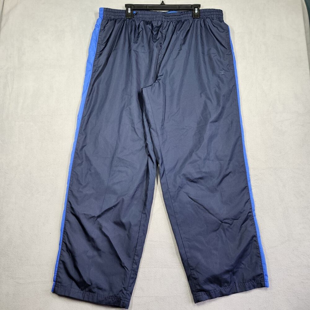 VTG Starter Track Pants Mens XL Blue Baggy Wide Leg Lined Skater Y2K Zip Ankle